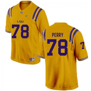 #78 Thomas Perry Tigers Men's College Jerseys Gold