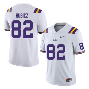#82 Brandon Hubicz Louisiana State Tigers Men's Stitch Jersey White