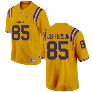 #85 Justin Jefferson LSU Tigers Men's College Jersey Gold
