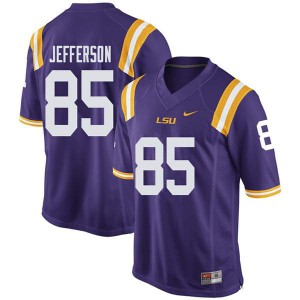 #85 Justin Jefferson LSU Men's Stitched Jerseys Purple