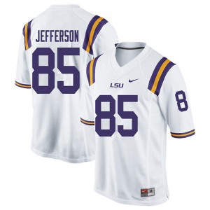 #85 Justin Jefferson Louisiana State Tigers Men's Official Jerseys White