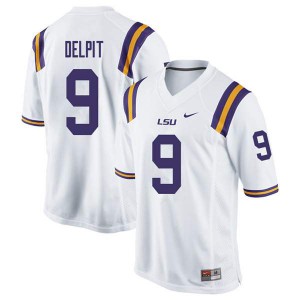 #9 Grant Delpit LSU Tigers Men's Stitch Jersey White