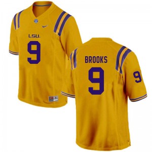 #9 Marcel Brooks Louisiana State Tigers Men's College Jerseys Gold