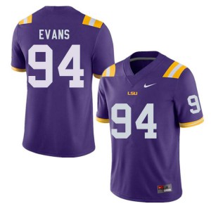 #94 Joseph Evans Louisiana State Tigers Men's Embroidery Jersey Purple