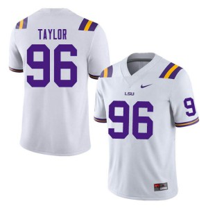#96 Eric Taylor LSU Men's Stitched Jerseys White