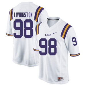 #98 Dominic Livingston LSU Men's High School Jerseys White