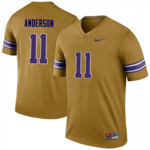 #11 Dee Anderson Tigers Men's Legend Embroidery Jerseys Gold