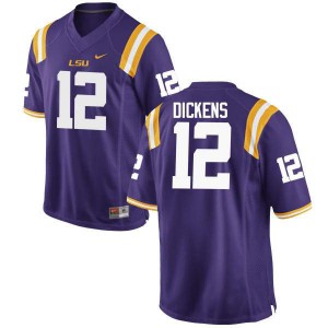 #12 Micah Dickens LSU Tigers Men's Embroidery Jerseys Purple