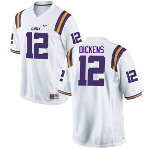 #12 Micah Dickens Tigers Men's Stitched Jerseys White