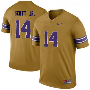 #14 Lindsey Scott Jr. LSU Men's Legend College Jerseys Gold