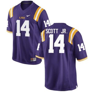#14 Lindsey Scott Jr. LSU Men's Embroidery Jersey Purple