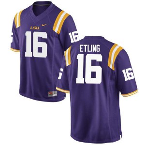 #16 Danny Etling LSU Tigers Men's Stitched Jerseys Purple