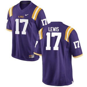 #17 Xavier Lewis Louisiana State Tigers Men's Stitch Jerseys Purple