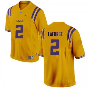 #2 Trey LaForge LSU Tigers Men's Football Jerseys Gold