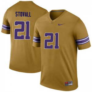 #21 Jerry Stovall LSU Tigers Men's Legend Embroidery Jersey Gold