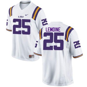 #25 T.J. Lemoine Tigers Men's Stitched Jerseys White
