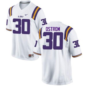 #30 Michael Ostrom Louisiana State Tigers Men's Stitched Jersey White