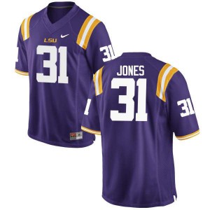 #31 Justin Jones Tigers Men's Football Jerseys Purple