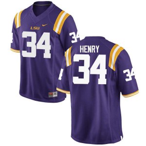 #34 Reshaud Henry Louisiana State Tigers Men's University Jerseys Purple