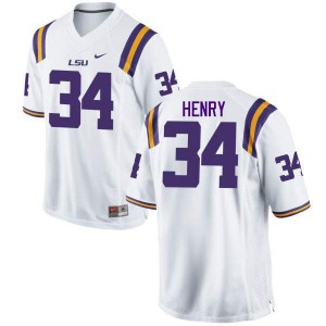 #34 Reshaud Henry LSU Men's Stitch Jersey White