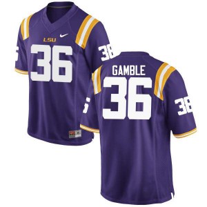 #36 Cameron Gamble LSU Men's Stitched Jerseys Purple