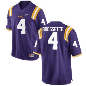 #4 Nick Brossette Tigers Men's NCAA Jersey Purple