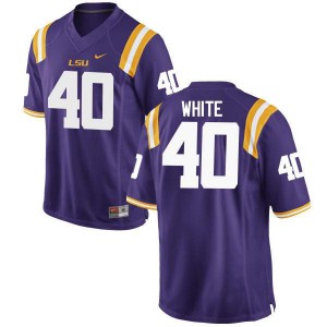 #40 Devin White LSU Tigers Men's Stitch Jersey Purple