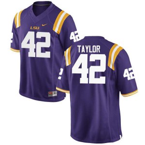#42 Jim Taylor Tigers Men's University Jerseys Purple