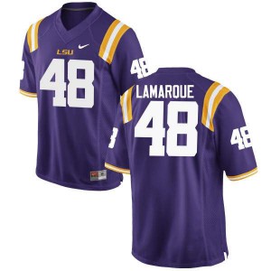 #48 Ronnie Lamarque Tigers Men's College Jerseys Purple