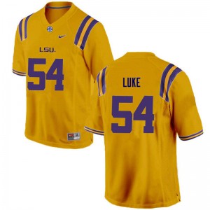 #54 Rory Luke Louisiana State Tigers Men's NCAA Jerseys Gold