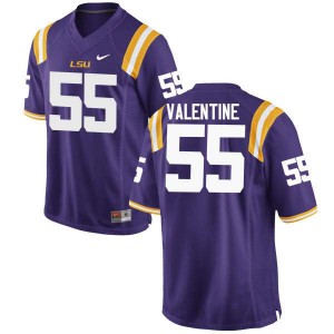 #55 Travonte Valentine Louisiana State Tigers Men's University Jerseys Purple