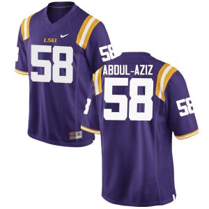 #58 Jibrail Abdul-Aziz LSU Tigers Men's High School Jerseys Purple