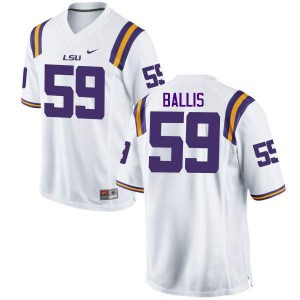 #59 John Ballis LSU Men's Official Jerseys White