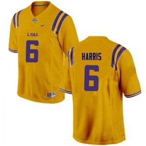 #6 Brandon Harris Louisiana State Tigers Men's Stitched Jerseys Gold