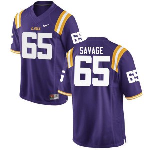 #65 Jakori Savage LSU Men's Football Jersey Purple