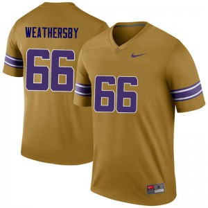 #66 Toby Weathersby LSU Men's Legend Alumni Jerseys Gold