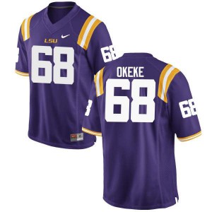 #68 Chidi Okeke LSU Men's Embroidery Jerseys Purple