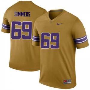 #69 Turner Simmers LSU Tigers Men's Legend Player Jerseys Gold