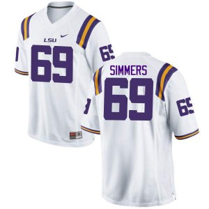 #69 Turner Simmers Louisiana State Tigers Men's College Jerseys White