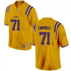 #71 Donavaughn Campbell LSU Tigers Men's Alumni Jerseys Gold