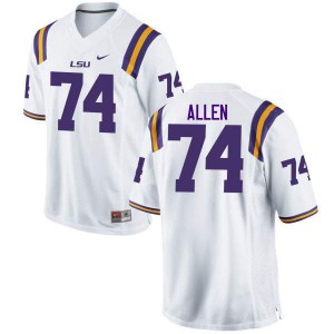 #74 Willie Allen LSU Tigers Men's Embroidery Jersey White