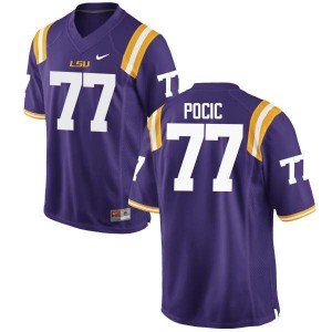 #77 Ethan Pocic LSU Men's College Jersey Purple