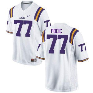 #77 Ethan Pocic LSU Men's Embroidery Jersey White