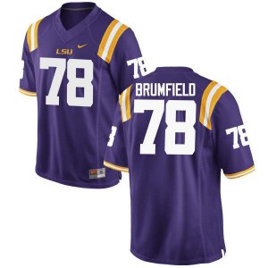 #78 Garrett Brumfield Louisiana State Tigers Men's Football Jerseys Purple