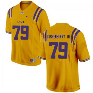 #79 Lloyd Cushenberry III LSU Men's Player Jerseys Gold