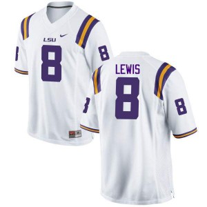 #8 Caleb Lewis LSU Men's Football Jerseys White