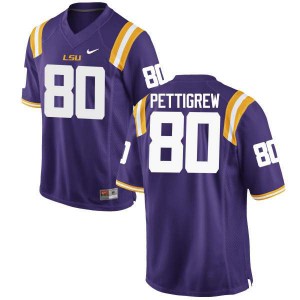 #80 Jamal Pettigrew LSU Men's Official Jerseys Purple