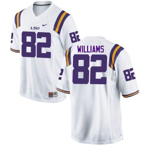 #82 Jalen Williams LSU Men's Football Jerseys White