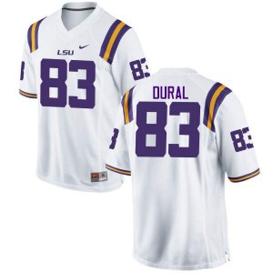 #83 Travin Dural Louisiana State Tigers Men's Stitched Jerseys White
