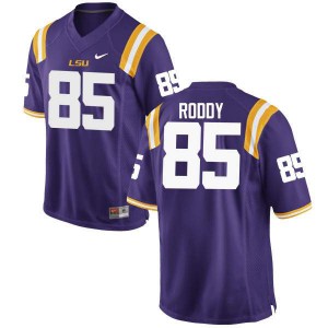 #85 Caleb Roddy LSU Tigers Men's Official Jersey Purple